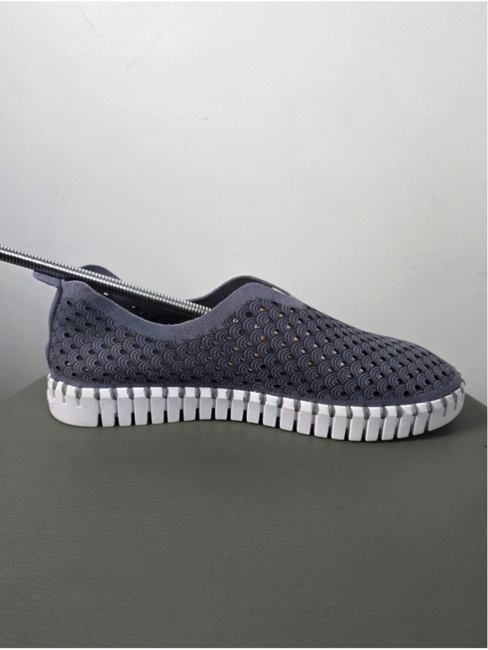 Ilse Jacobsen Hornbaek Tulip Slip On Shoes Grey Perforated Comfort Flats 9|39 - Picture 9 of 14